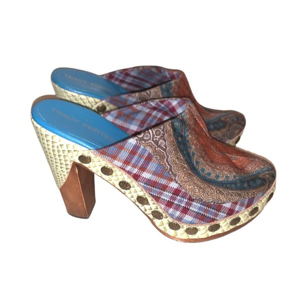 Tracy Porter Shoes - Tracy Porter Boho Clogs Shoes Heels Multi-Color Tapestry Womens Size 6